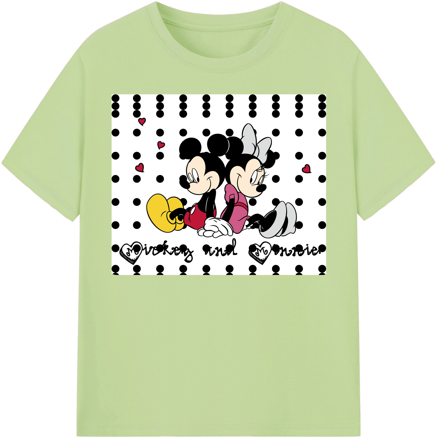 （画像用） ミッキーマウス Mickey Mouse 綿100％半袖Tシャツ（フロントプリント）